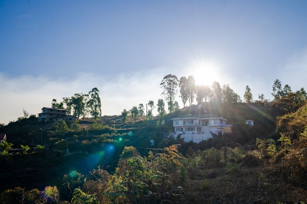 PQ Villa on the hilltop at sunrise overlooking the valley